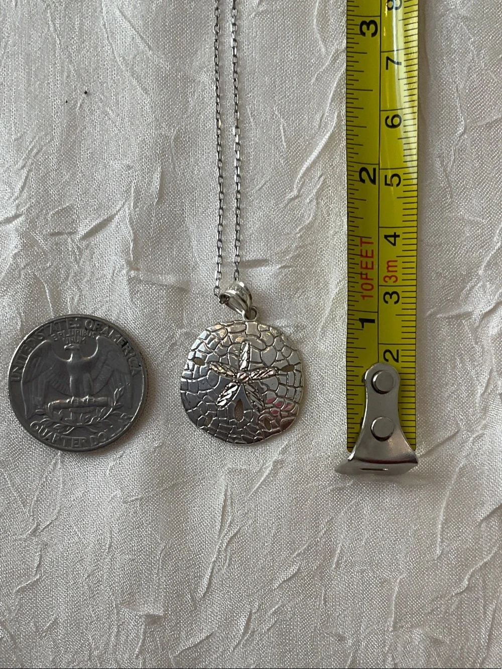 Sterling Silver Sand Dollar Pendant Necklace - Elegant Beach Charm